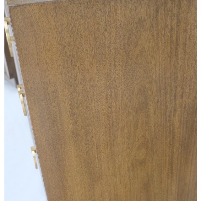 Mid-Century Modern Pair of Gibbings Widdicomb Solid Brass Ring Drop Pulls Bachelor Chests Dressers For Sale - Image 3 of 18