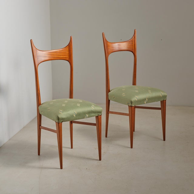 Italian Side Chairs in Exotic Wood, 1950s, Set of 2 For Sale - Image 9 of 12