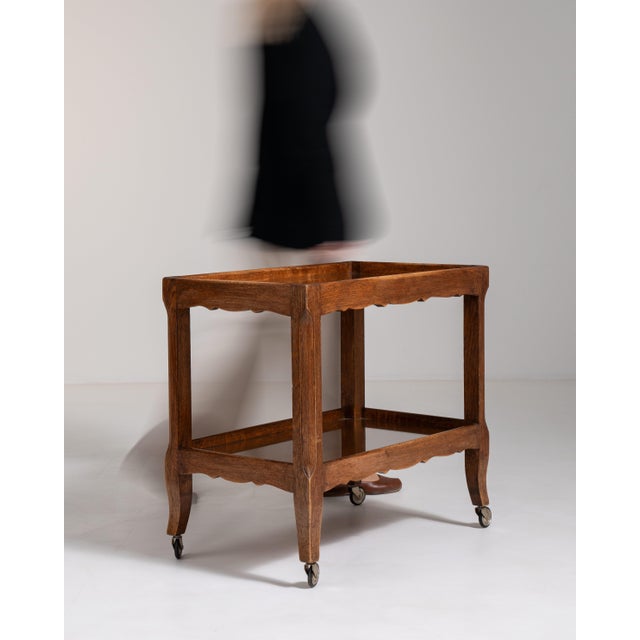 1940s French Oak Bar Cart, Antique, France, Circa 1940 For Sale - Image 5 of 13