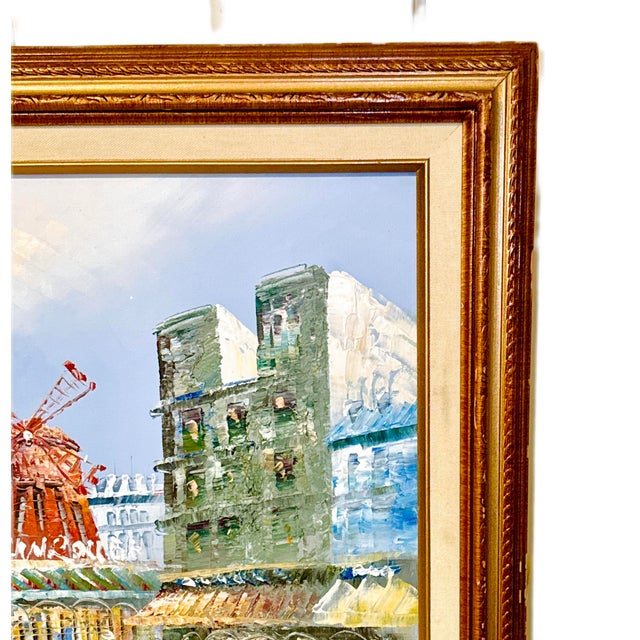 Wood Original Oil Artwork of the Iconic Moulin Rouge, Caroline Burnett For Sale - Image 7 of 13