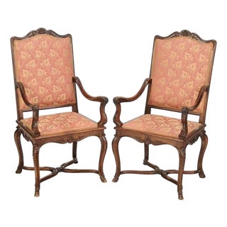 Early 20th Century Pair of Provincial Louis XV Style Chairs For Sale