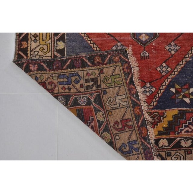 Handknotted Tribal Wool Rug For Sale - Image 4 of 10