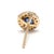 Modern 0.85ctw Diamond and Sapphire Halo Stud Earrings, 14k Yellow Gold, Width 6.8 Mm For Sale - Image 3 of 4