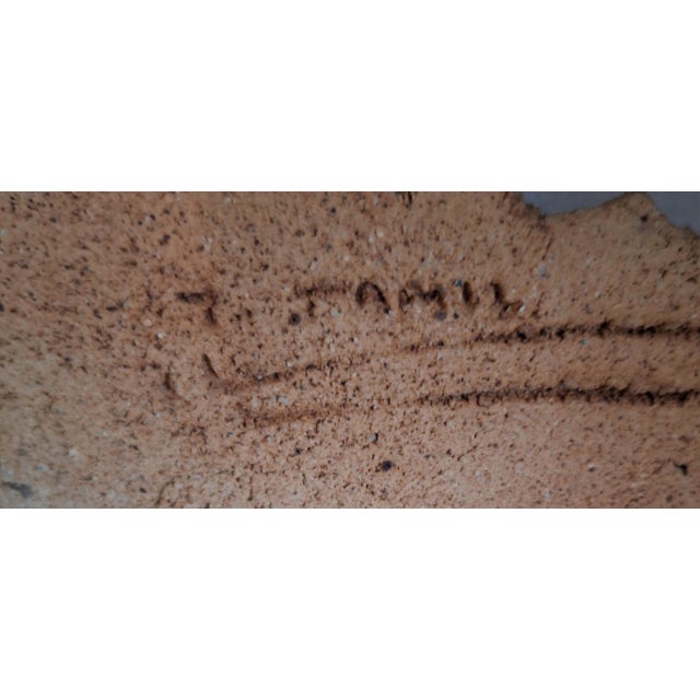 Ceramic Vintage Geometric Wall Clock with Handmade Ceramic Dial by T. Tamil, 1980s For Sale - Image 7 of 8