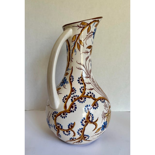 Vintage Spanish Hand-Painted Ceramic Pitcher For Sale - Image 10 of 12