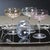 Glass Audrey 4-Piece Set Hand Etched Coupe Glasses, Blue Luster For Sale - Image 7 of 8
