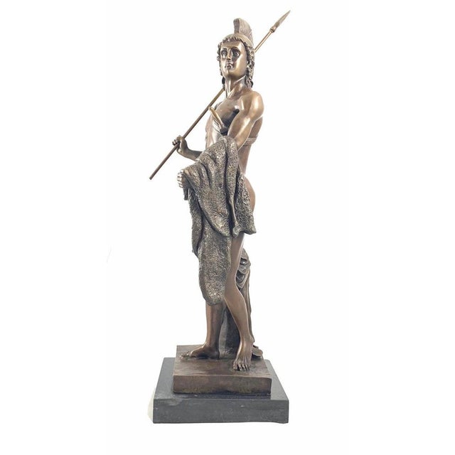 20th Century Bronze Figure of a Classical Greek Warrior For Sale - Image 5 of 7