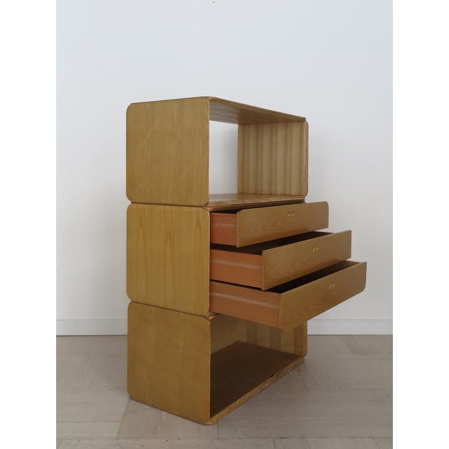 Italian Samara Series Modular Bookcase in Ash by Derk Jan De Vries for Maisa, Italy, 1970s For Sale - Image 4 of 15