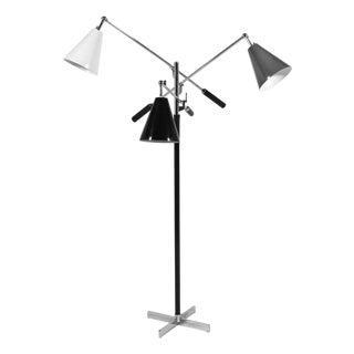 Italian Triennale Three-Arm Floor Lamp with X Base For Sale