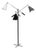 Italian Triennale Three-Arm Floor Lamp with X Base For Sale