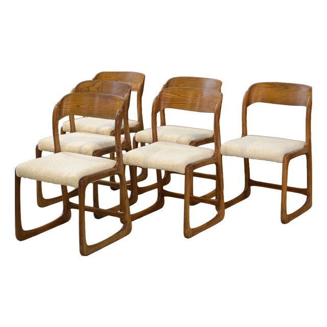 Sleigh Chairs from Baumann, 1960s, Set of 6 For Sale