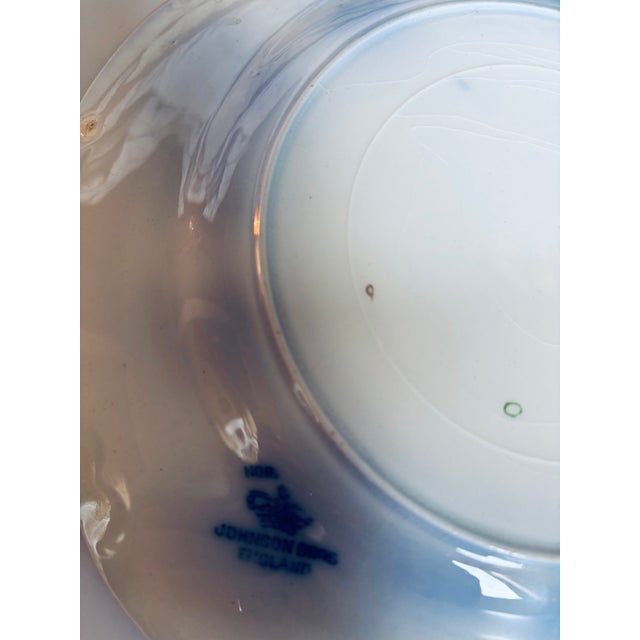 Ceramic Victorian Flow Blue Normandy Johnson Bros England Plates - a Pair For Sale - Image 7 of 7