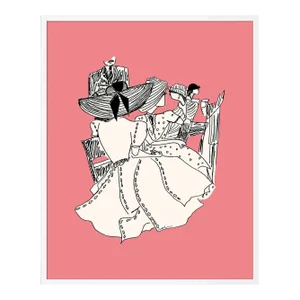 The Sport of Watching by Carly Kuhn in White Frame, Small Art Print