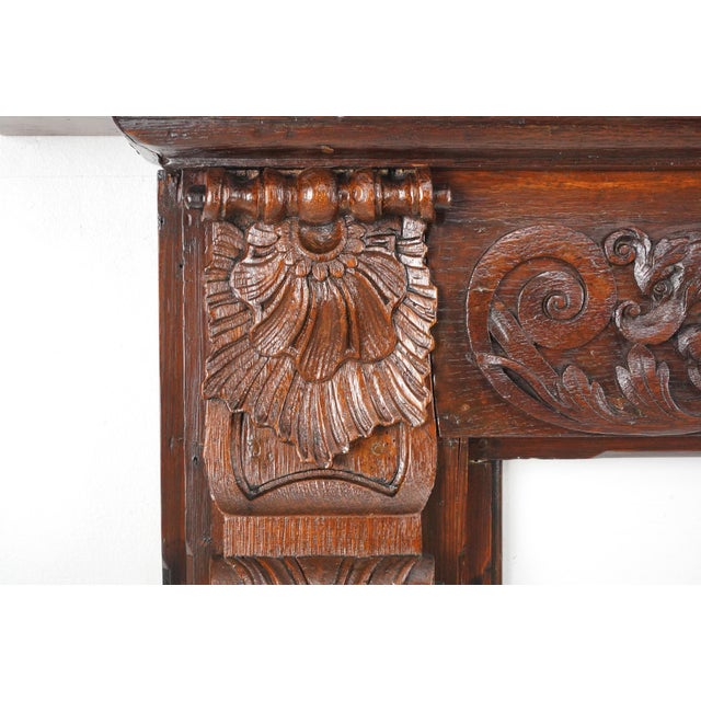 Late 19th Century Highly Carved Victorian Wooden Mantel For Sale - Image 5 of 11