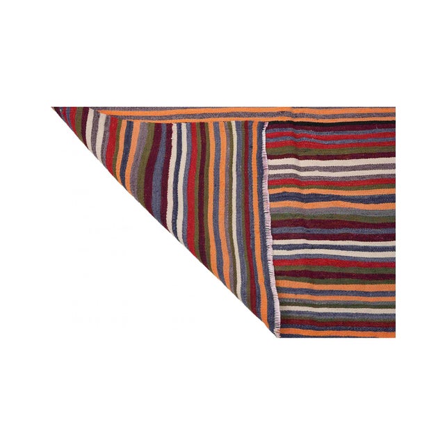 Decorative Striped Vintage Kilim Rug - 4`7" X 11`5" For Sale In Los Angeles - Image 6 of 6