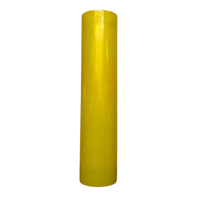 James Mongrain Yellow Glass Tall Cylinder Vase For Sale