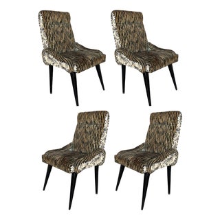 Italian Mid-Century Modern Set of 4 Chair in the Gio Point Style For Sale