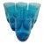 Vintage Mid-Century Modern Aqua Blue Drinking Glass Tumblers - Set of 6 For Sale