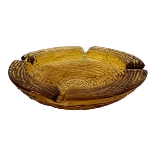 MCM Anchor Hocking Lido Soreno Amber Glass Ashtray For Sale