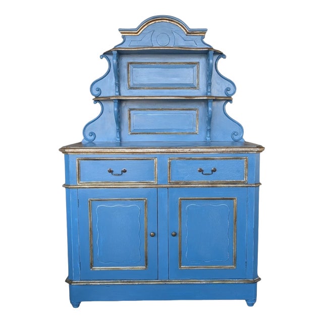 Vintage Mahogany Sideboard with Gold Leaf Details For Sale