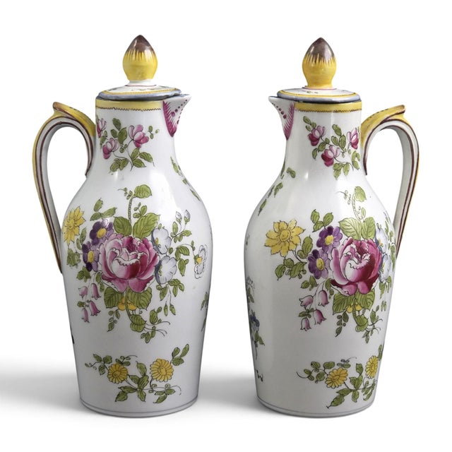 Faience Covered Cruets from Veuve Perrin Marseille, 1770s, Set of 2 For Sale - Image 11 of 11