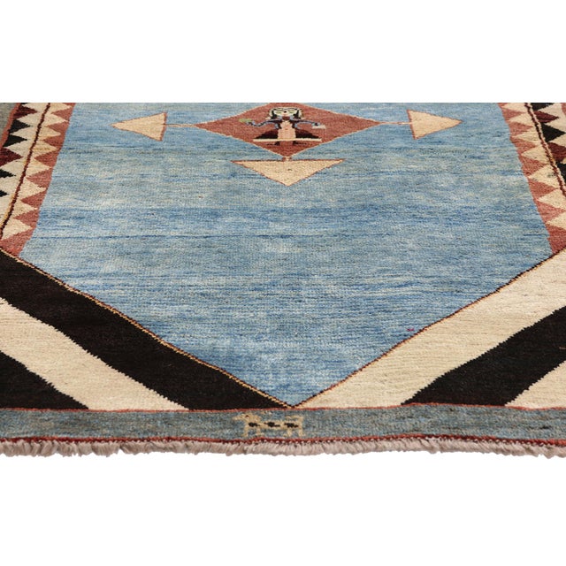 Vintage Persian Gabbeh Rug, 03'06 X 06'02 For Sale - Image 4 of 10