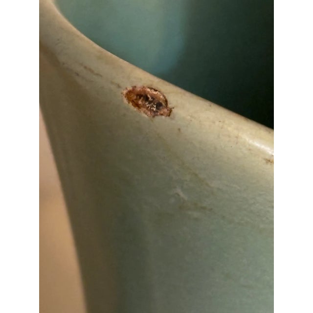 Vintage Weller Pottery Urn Vase Green White Flowers For Sale In Orlando - Image 6 of 9