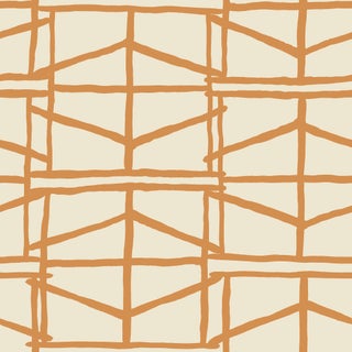 Abacus Wallpaper by Susan Hable in Orange For Sale