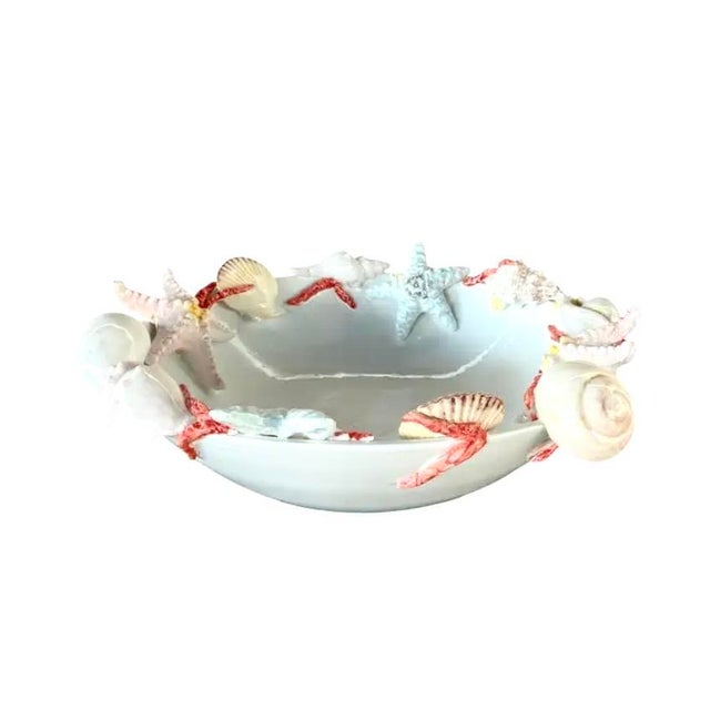 Ceramic Large Italian Ceramic Seashell Centerpiece Bowl by Borbone Capodimonte For Sale - Image 7 of 13