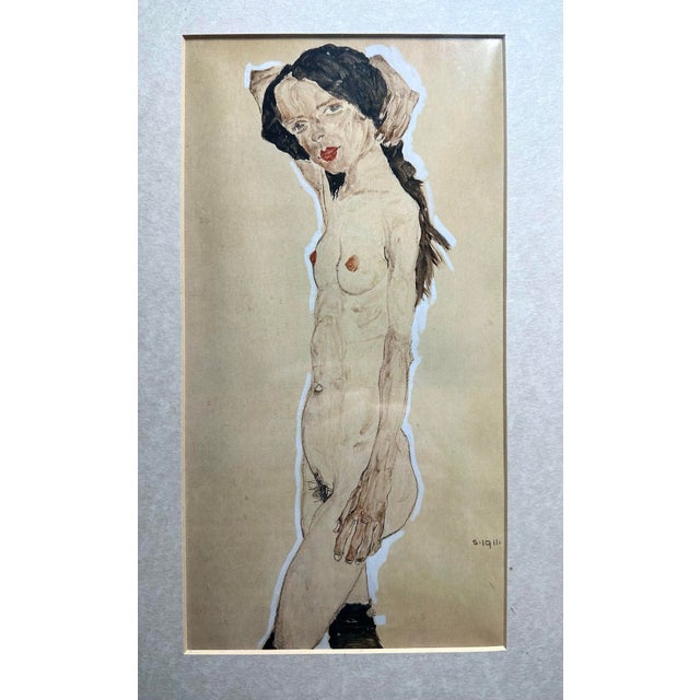 Egon Schiele Modern Expressionist Nude Triptych For Sale - Image 4 of 9