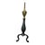 Metal Vintage Federal Style Fireplace Andirons & 4 Pc Tool Set Cast Iron Brass For Sale - Image 7 of 14