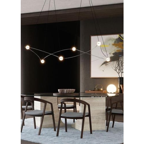 Copper Kosmos 6S Chandelier in Polished Stainless Steel by Moss Objects For Sale - Image 8 of 10