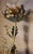 Bronze Patinated Steel Lamp with Amber Glass Shade, 1975 For Sale - Image 4 of 6