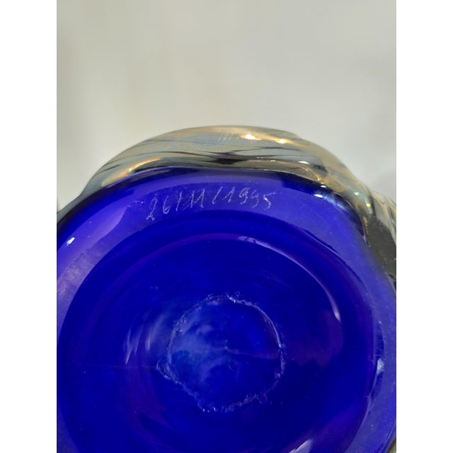 Cobalt Blue Blown Glass Vase from Silice Création Biot, 1995 For Sale - Image 6 of 18