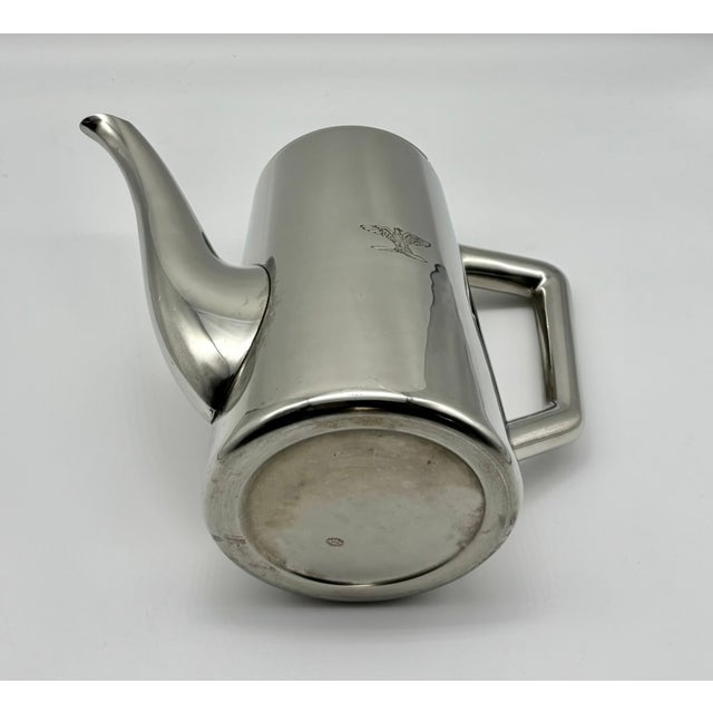Vintage Broggi Stainless Steel Coffee or Tea Pot Italian Armed Forces Logo 1950s For Sale In Portland, ME - Image 6 of 15