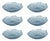 Axel Icy Sapphire Freeform Glass Serving Bowls, Set of 6 For Sale