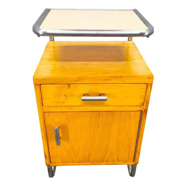 Bauhaus Chrome Tubular Nightstand with Glass Top, 1930s For Sale