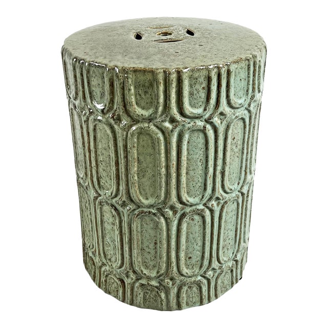 Deco Mint Ceramic Garden Stool For Sale