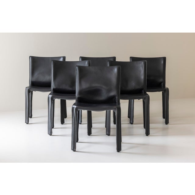 Model 413 Cab Dining Chairs by Mario Bellini for Cassina, 1977, Set of 6 For Sale - Image 15 of 16