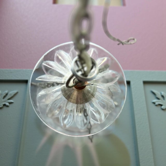 Early 19th Century 19th Century 2 Light Crystal Glass Hundi Belgium Lamp Chandelier For Sale - Image 5 of 7