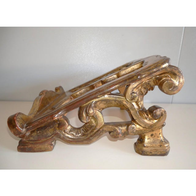Antique Gilded Carved Wooden Lectern For Sale - Image 5 of 16