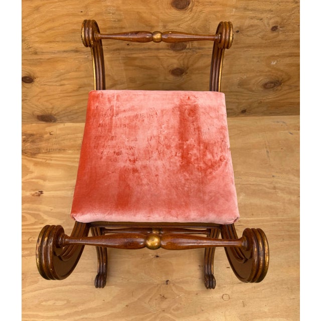 Late 20th Century Designer Galimberti Lino Regency Curule Bench For Sale - Image 10 of 12