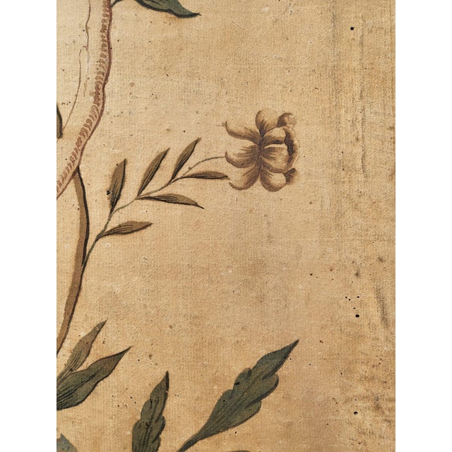 Chinoiserie panel or wallpaper, decorated with birds in flowers Chinese or Italian work (Turin) from the late 18th/early...