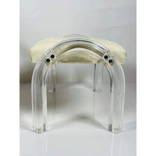 Lucite Lounge Chair & Ottoman by Charles Hollis Jones, Waterfall Collection For Sale In Los Angeles - Image 6 of 12