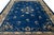 Textile Blue Antique Handmade Peking Chinese Floral Wool Rug For Sale - Image 7 of 11