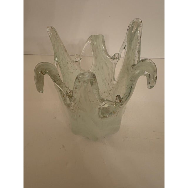 White 1960s Murano Venetian Hand Blown Glass Opaque Tall Vase For Sale - Image 8 of 8