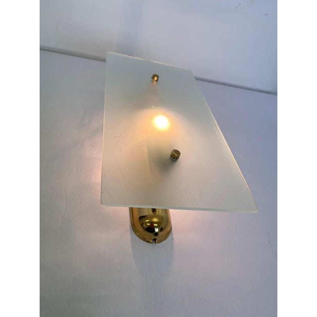 Mid-Century Brass and Glass Wall Lights, 1980s, Set of 2 For Sale - Image 3 of 8