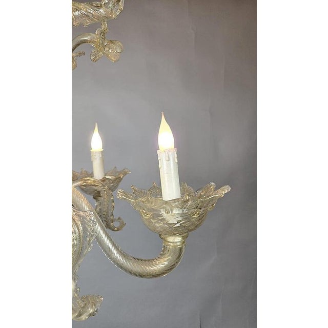 Italian Six-Arm Murano Chandelier, 1900s For Sale - Image 10 of 11