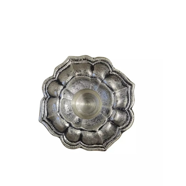 Victorian Vintage Sconce Chandelier Part Candle Holder Metal Silver For Sale - Image 3 of 6