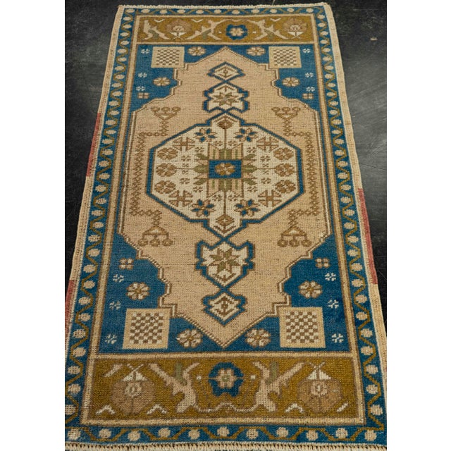 Turkish Mini Rug Oriental Hand Knotted Vintage Rug 1'8" x 3'2" #21188 Explore a curated collection of hallway runners,...